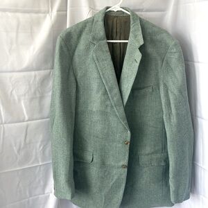 Magee vintage green herringbone wool tweed blazer